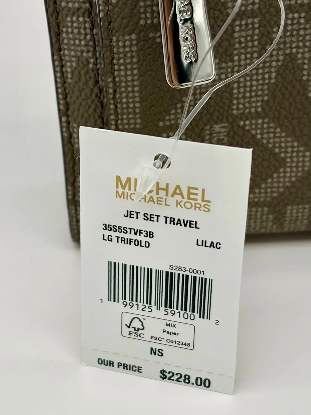 Michael Kors Jet Set Travel Trifold Wallet Lilac Multi